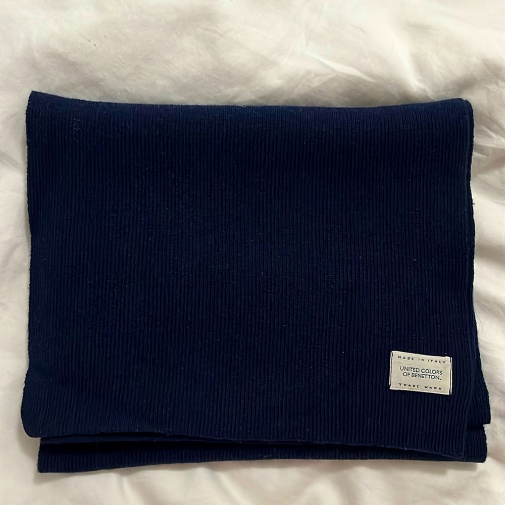 United Colors of Benetton Navy Ribbed Scarf